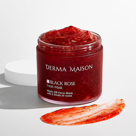 DERMA MAISON Mascarilla de rosa fresca negra, 230 ml